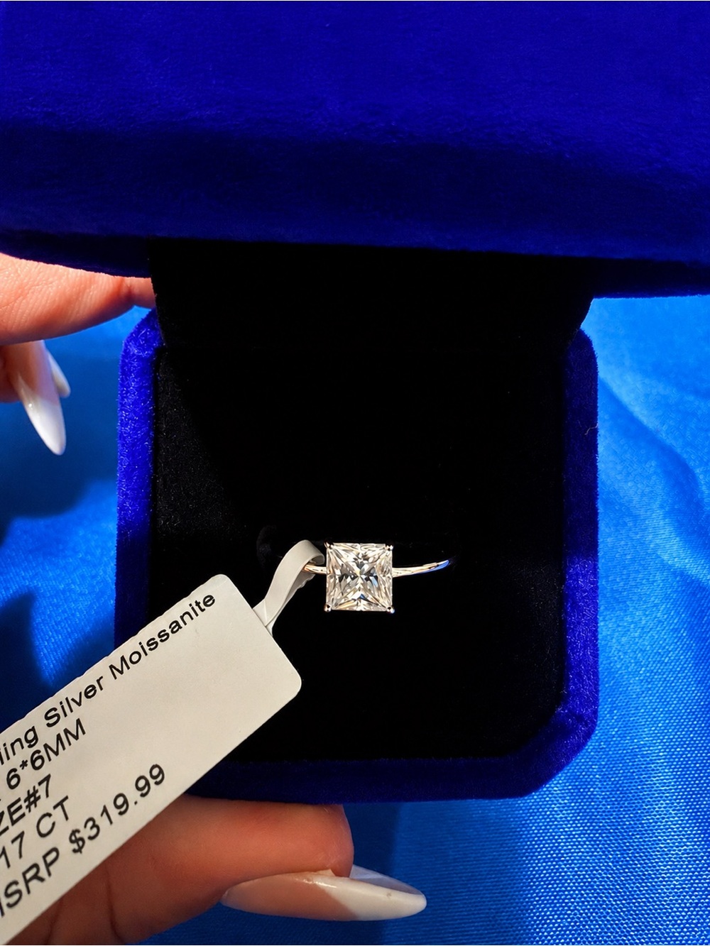 Princess-Cut Moissanite Solitaire Ring in 925 Sterling Silver